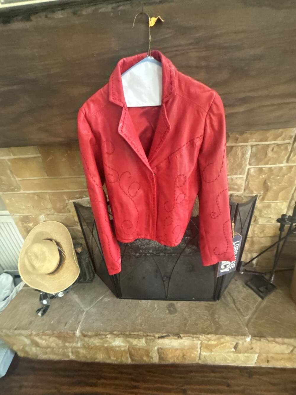 Scully Women's Red Leather Western Style Jacket with Whipstitch Detail